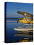 Alaska, Nondalton, Cessna Floatplane Parked on Still Waters of Six Mile Lake, Valhalla Lodge, USA-John Warburton-lee-Stretched Canvas