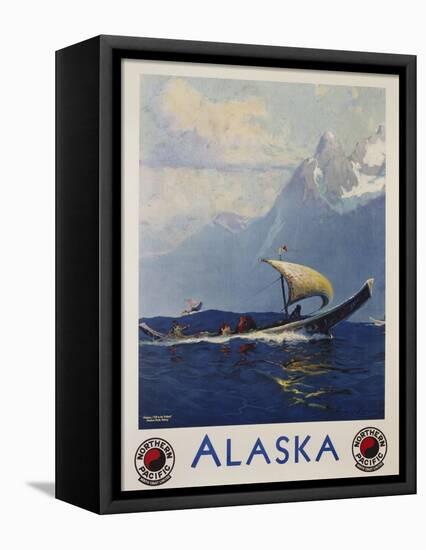Alaska - Northern Pacific Railway Travel Poster-Sidney Laurence-Framed Stretched Canvas