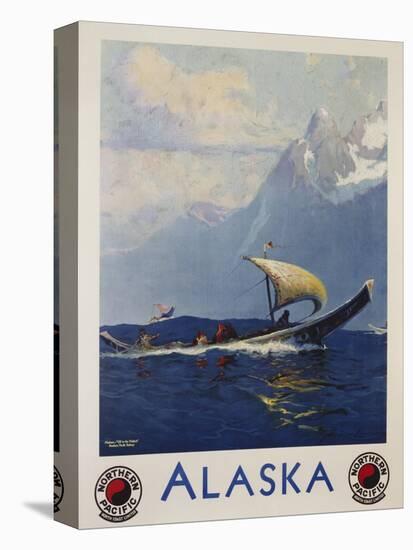 Alaska - Northern Pacific Railway Travel Poster-Sidney Laurence-Stretched Canvas