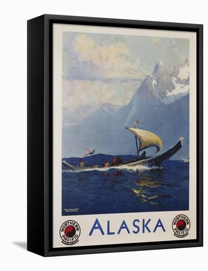 Alaska - Northern Pacific Railway Travel Poster-Sidney Laurence-Framed Stretched Canvas