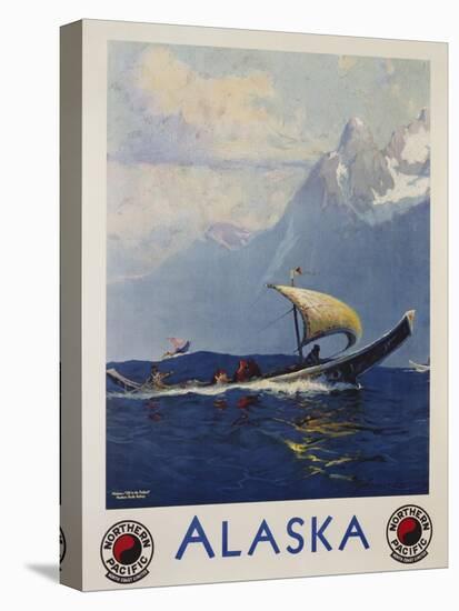 Alaska - Northern Pacific Railway Travel Poster-Sidney Laurence-Stretched Canvas