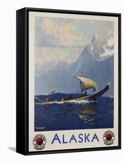 Alaska - Northern Pacific Railway Travel Poster-Sidney Laurence-Framed Stretched Canvas