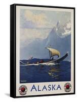 Alaska - Northern Pacific Railway Travel Poster-Sidney Laurence-Framed Stretched Canvas