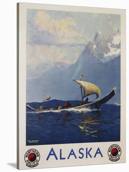 Alaska - Northern Pacific Railway Travel Poster-Sidney Laurence-Stretched Canvas