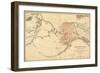 Alaska - Panoramic State Map-Lantern Press-Framed Art Print