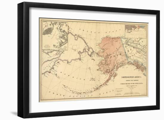 Alaska - Panoramic State Map-Lantern Press-Framed Art Print