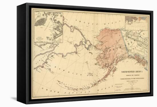 Alaska - Panoramic State Map-Lantern Press-Framed Stretched Canvas