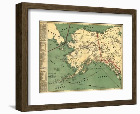 Alaska - Panoramic State Map-Lantern Press-Framed Art Print