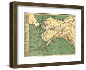 Alaska - Panoramic State Map-Lantern Press-Framed Art Print