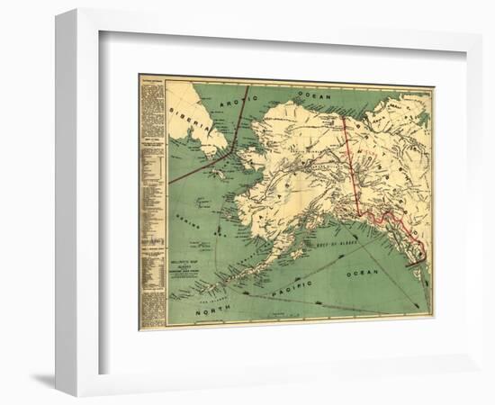 Alaska - Panoramic State Map-Lantern Press-Framed Art Print