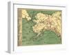 Alaska - Panoramic State Map-Lantern Press-Framed Art Print