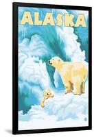 Alaska Polar Bears on Iceberg-Lantern Press-Framed Art Print