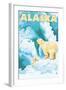 Alaska Polar Bears on Iceberg-Lantern Press-Framed Art Print