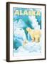 Alaska Polar Bears on Iceberg-Lantern Press-Framed Art Print