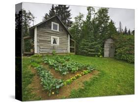 Alaska-Pratt Museum Homestead and Outhouse Built in 1929, Homer, Alaska, USA-Dennis Flaherty-Stretched Canvas