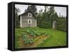 Alaska-Pratt Museum Homestead and Outhouse Built in 1929, Homer, Alaska, USA-Dennis Flaherty-Framed Stretched Canvas