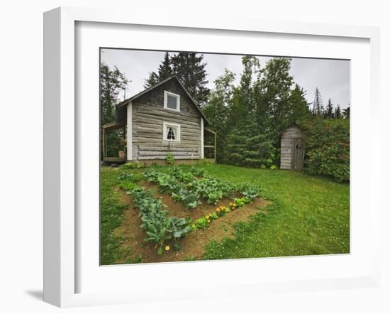 Alaska-Pratt Museum Homestead and Outhouse Built in 1929, Homer, Alaska, USA-Dennis Flaherty-Framed Photographic Print