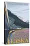 Alaska Railroad Scene, Denali National Park, Alaska-Lantern Press-Stretched Canvas