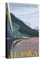 Alaska Railroad Scene, Denali National Park, Alaska-Lantern Press-Stretched Canvas