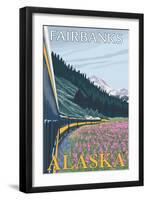 Alaska Railroad Scene, Fairbanks, Alaska-Lantern Press-Framed Art Print