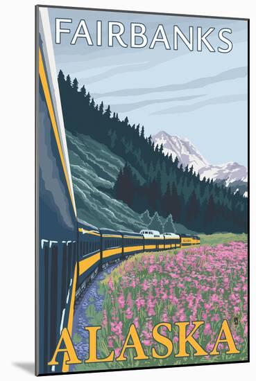 Alaska Railroad Scene, Fairbanks, Alaska-Lantern Press-Mounted Art Print