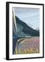 Alaska Railroad Scene, Girdwood, Alaska-Lantern Press-Framed Art Print