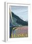 Alaska Railroad Scene, Girdwood, Alaska-Lantern Press-Framed Art Print