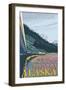 Alaska Railroad Scene, Wasilla, Alaska-Lantern Press-Framed Art Print