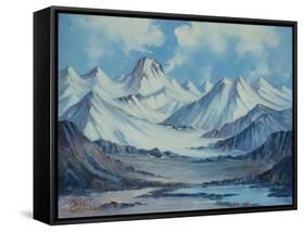 Alaska Range From Richardson Highway-Anna P. Gellenbeck-Framed Stretched Canvas
