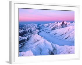 Alaska Range with Alpen Glow, Denali National Park, Alaska, USA-Dee Ann Pederson-Framed Photographic Print