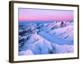 Alaska Range with Alpen Glow, Denali National Park, Alaska, USA-Dee Ann Pederson-Framed Photographic Print