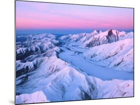 Alaska Range with Alpen Glow, Denali National Park, Alaska, USA-Dee Ann Pederson-Mounted Photographic Print