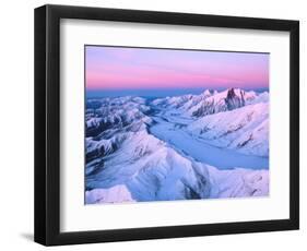 Alaska Range with Alpen Glow, Denali National Park, Alaska, USA-Dee Ann Pederson-Framed Photographic Print