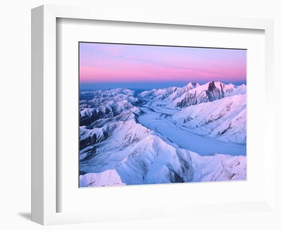 Alaska Range with Alpen Glow, Denali National Park, Alaska, USA-Dee Ann Pederson-Framed Photographic Print