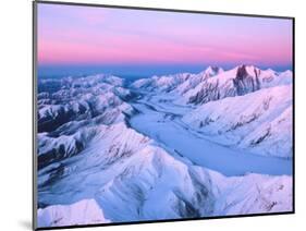 Alaska Range with Alpen Glow, Denali National Park, Alaska, USA-Dee Ann Pederson-Mounted Photographic Print