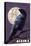 Alaska - Raven and Moon Purple Sky-Lantern Press-Stretched Canvas