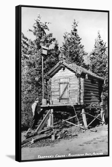 Alaska - Richardson Hwy; A Trapper's Cache-Lantern Press-Framed Stretched Canvas