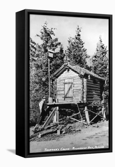 Alaska - Richardson Hwy; A Trapper's Cache-Lantern Press-Framed Stretched Canvas