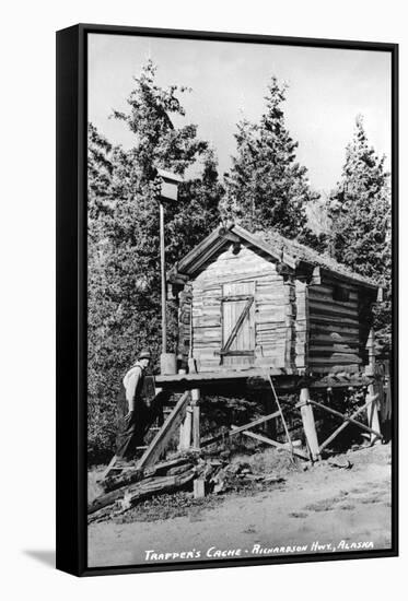 Alaska - Richardson Hwy; A Trapper's Cache-Lantern Press-Framed Stretched Canvas