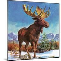 Alaska's Mighty Moose-English School-Mounted Giclee Print