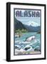Alaska - Salmon Fisherman-Lantern Press-Framed Art Print