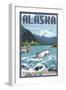 Alaska - Salmon Fisherman-Lantern Press-Framed Art Print