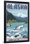 Alaska - Salmon Fisherman-Lantern Press-Framed Art Print