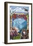 Alaska Scenes Montage-Lantern Press-Framed Art Print