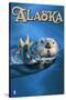 Alaska - Sea Otter-Lantern Press-Stretched Canvas