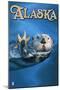 Alaska - Sea Otter-Lantern Press-Mounted Art Print