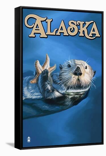 Alaska - Sea Otter-Lantern Press-Framed Stretched Canvas