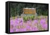 Alaska. Sign at Kenai Peninsula Entrance-Jaynes Gallery-Framed Stretched Canvas