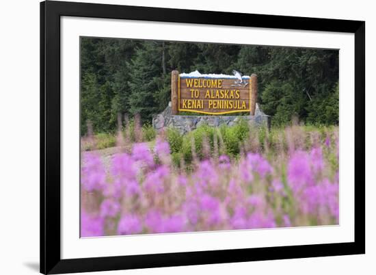 Alaska. Sign at Kenai Peninsula Entrance-Jaynes Gallery-Framed Photographic Print