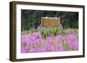 Alaska. Sign at Kenai Peninsula Entrance-Jaynes Gallery-Framed Photographic Print